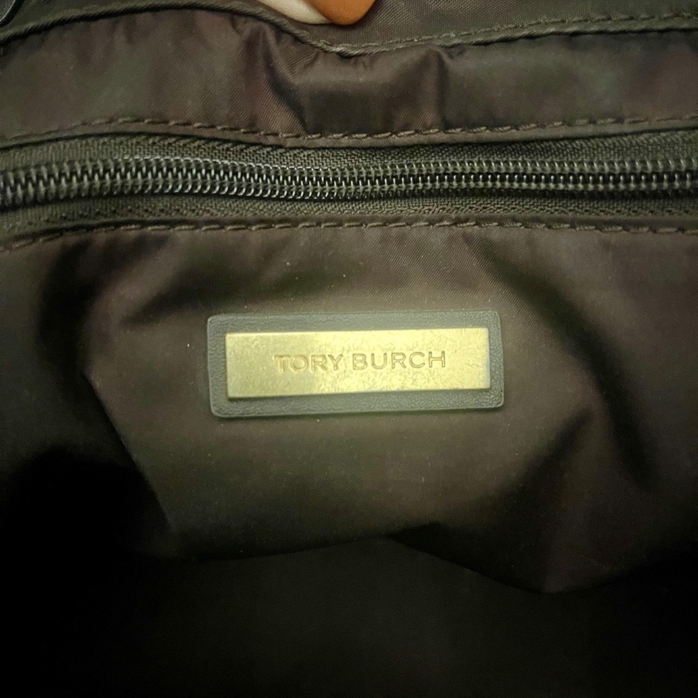 Tory Burch Dark Brown Canvas Tote - Picture 5 of 5